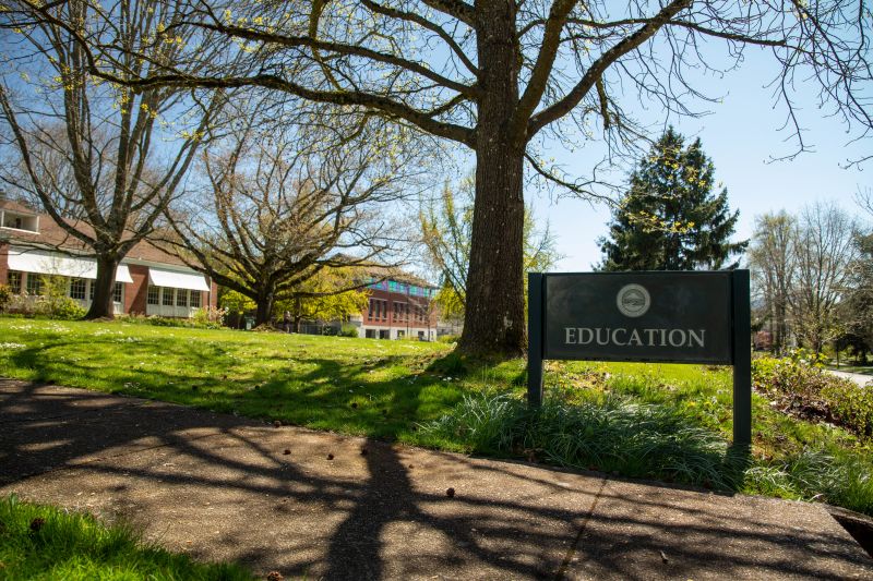 University of Oregon's College of Education sign