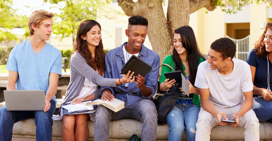 Teenagers hanging out